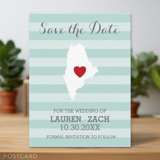 Maine Zuhause Staat City Wedding Save the Date Ankündigungspostkarte (Save the Date Postcard)