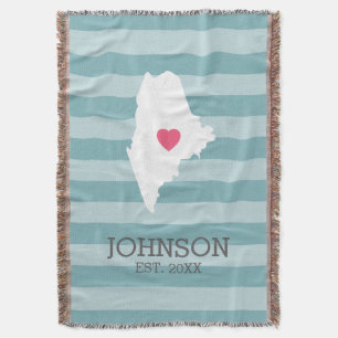 Maine Zuhause Staat Map - Custom Wedding City Decke
