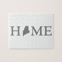 Maine Zuhause Staat Shaped Letter Gray Word Art