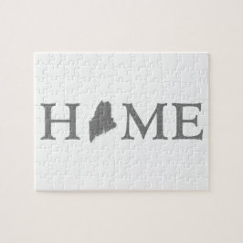 Maine Zuhause Staat Shaped Letter Gray Word Art Puzzle