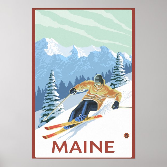 MaineDownhill Skier Scene Poster (Vorne)