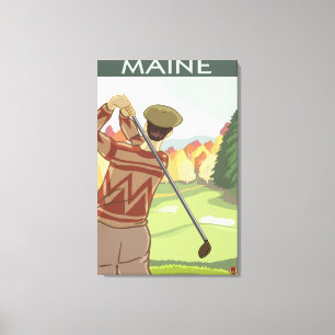 MaineGolfing Szene Leinwanddruck