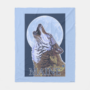 MaineHowling Wolf Fleecedecke