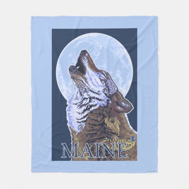 MaineHowling Wolf Fleecedecke (Vorderseite)