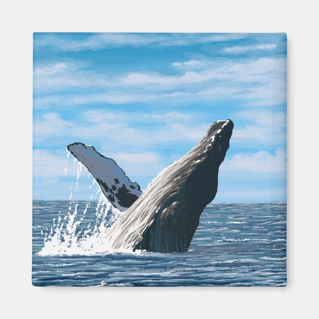 MaineHumpback Whale Scene Magnet (Vorne)
