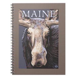 MaineMoose herauf nahes Notizblock