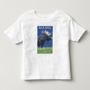 MaineMoose im Mondschein Kleinkind T-shirt