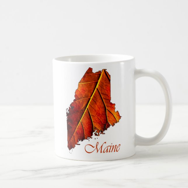 Mainer Fall Foliage Foto Geschenk Tasse Herbstleaf (Rechts)
