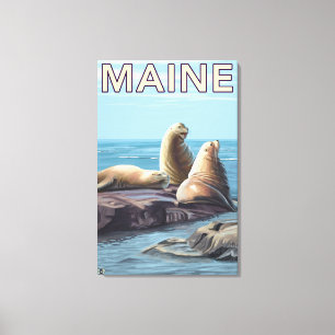 MaineSea Lions Szene Leinwanddruck