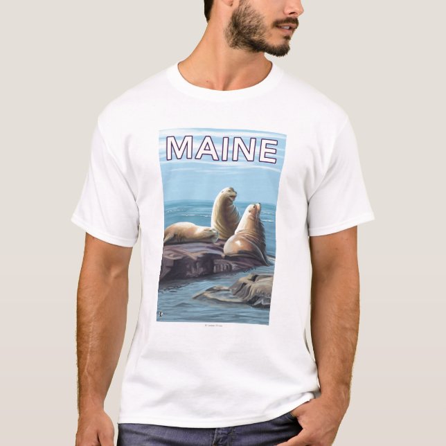 MaineSea Löwe-Szene T-Shirt (Vorderseite)