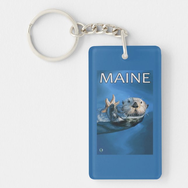 MaineSea Otter-Szene Schlüsselanhänger (Vorderseite)
