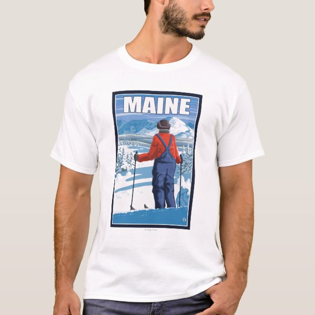 MaineSkier bewundern Ansicht T-Shirt (Vorderseite)