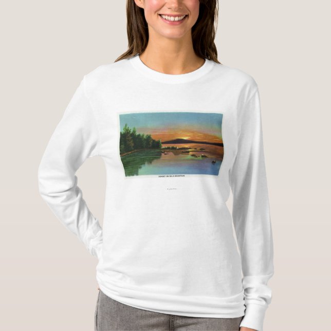 MaineSunset Ansicht über kahlen Berg T-Shirt (Vorderseite)
