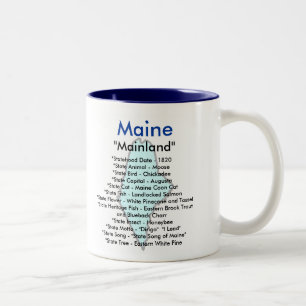 Mainesymbole u. -karte zweifarbige tasse