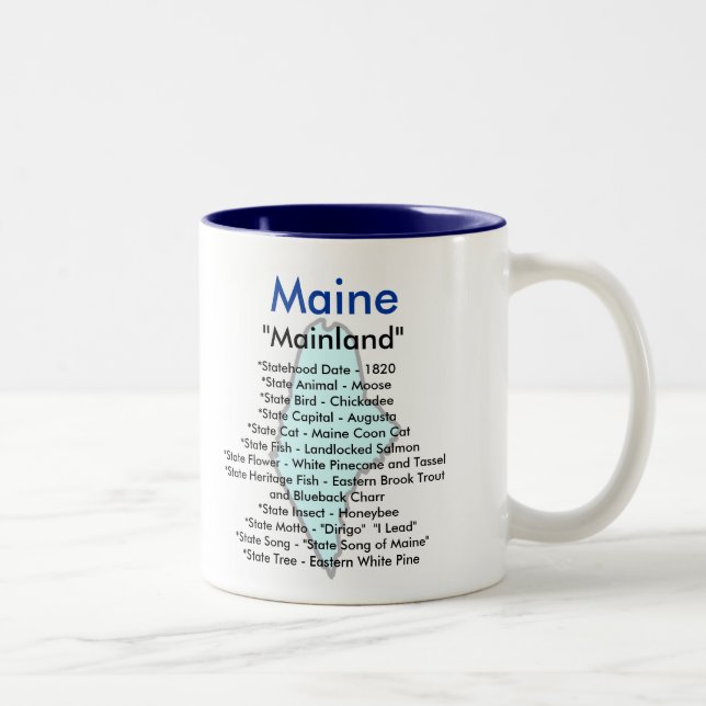 Mainesymbole u. -karte zweifarbige tasse (Rechts)