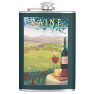 MaineWine Land-Szene Flachmann