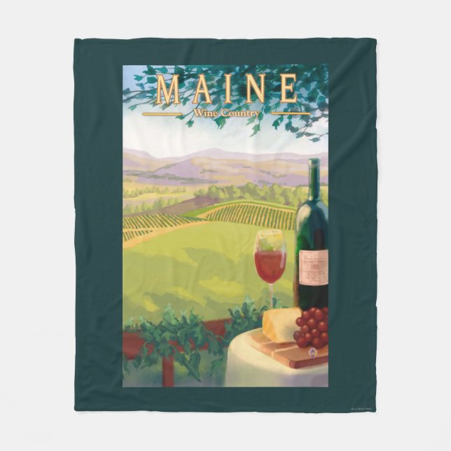 MaineWine Land-Szene Fleecedecke (Vorderseite)