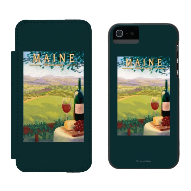 MaineWine Land-Szene Incipio iPhone Geldbeutel-Hülle (Seite an Seite)