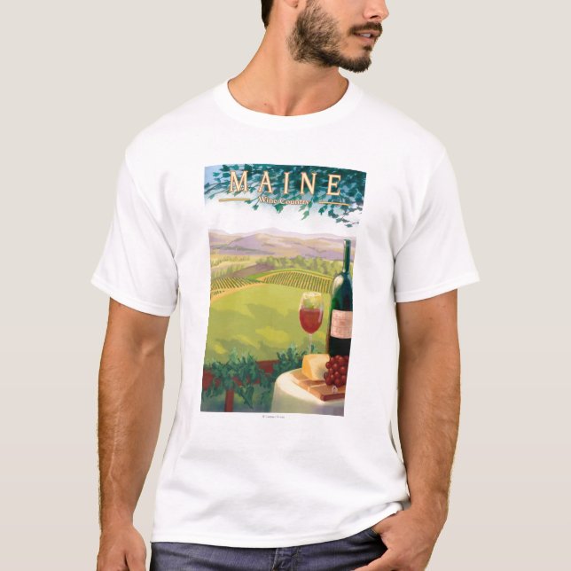 MaineWine Land-Szene T-Shirt (Vorderseite)