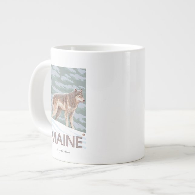 MaineWolf-Szene Jumbo-Tasse (Vorderseite Links)