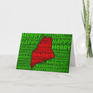 Mainmap Word Art Christmas Card Weihnachtskarte Feiertagskarte
