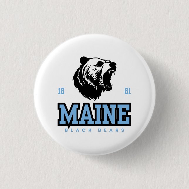 Mainschwarze Bären - Furchtloser Baseballgeist Button (Vorderseite)