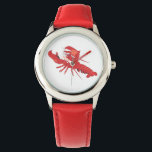Mainstream Event-Lobster-Uhr Armbanduhr<br><div class="desc">Diese Hauptveranstaltung Lobster Watch feiert das beliebteste Krustentier! Das Design ist mit einem roten Hummer aus Cartoon gestaltet. Du wirst froh sein, deine Krallen drauf zu bekommen!</div>