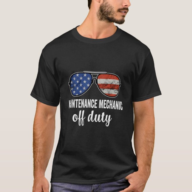 Maintenance Mechanic Off Duty American Flag Sungla T-Shirt (Vorderseite)