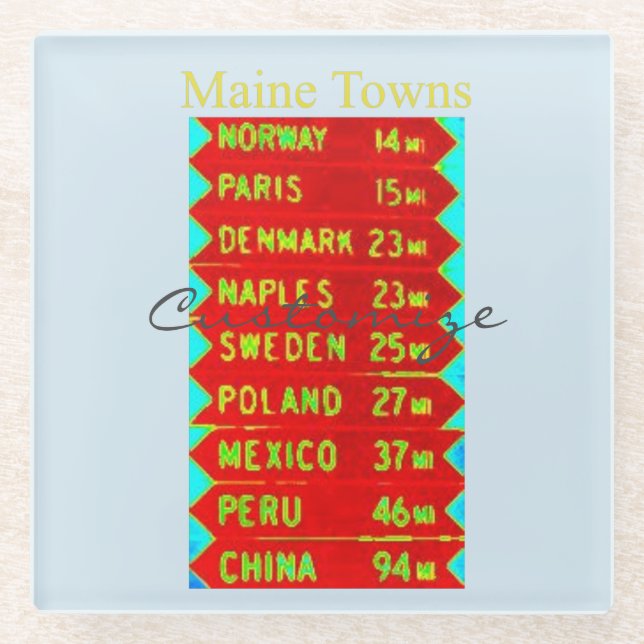 Maintown Sign Thunder_Cove Glasuntersetzer (Vorderseite)