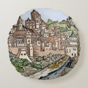 Mainz, Deutschland, 1493 Rundes Kissen