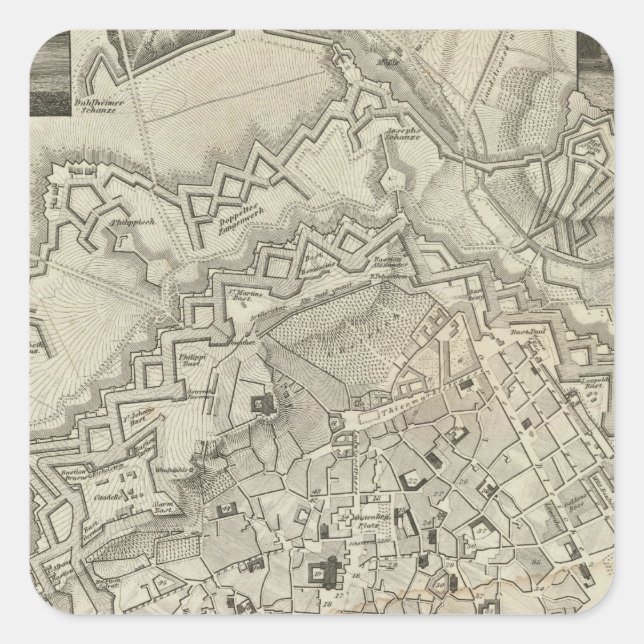 Mainz, Deutschland Quadratischer Aufkleber (Vorderseite)