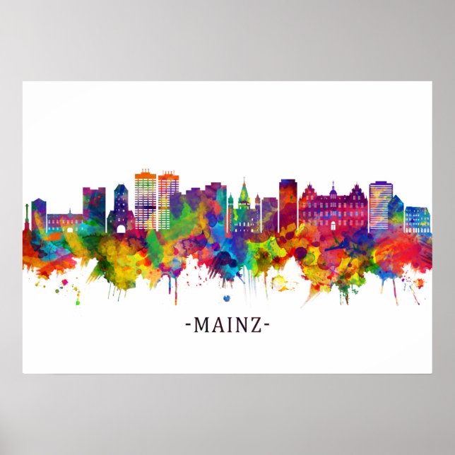 Mainz Deutschland Skyline Poster (Vorne)