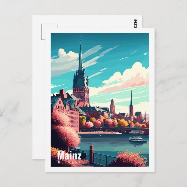 Mainz Deutschland - Vintage Postkarte (Vorne/Hinten)