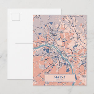 Mainz Deutschland Windige Stadtplan Reise Postkarte
