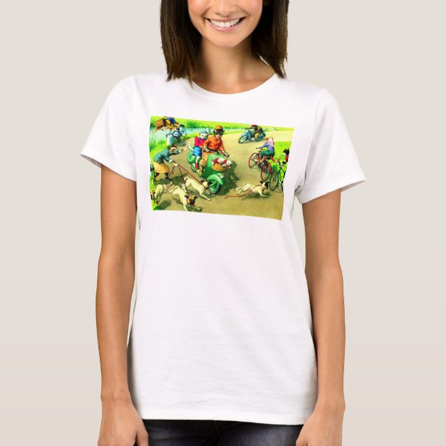 Mainzer-Katzen auf Motorrädern und Fahrrädern T-Shirt (Vorderseite)