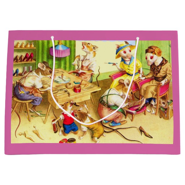 Mainzer-Mäuse-Kugeln und Schuhdrucke Große Geschenktüte (Vorderseite)