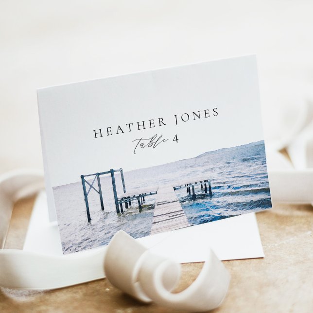 MAIRI Lake Pier Ocean Destination Place Cards RSVP Karte (Von Creator hochgeladen)