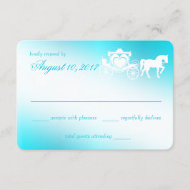 Mairy Tale Carriage Aqua Response Card RSVP Karte