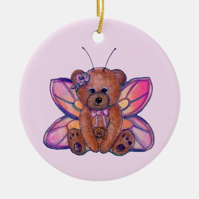 Mairy Teddy Bärenkunst von Renee Lavoie Keramik Ornament (Vorne)