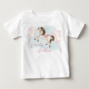Mairytale baby Pony Pink Ballon Birthday Girl T-shirt