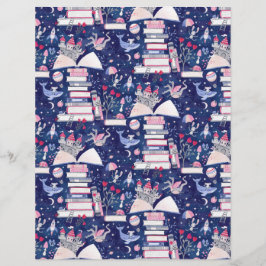 Mairytale Book Castle Blue Scrapbook Papier