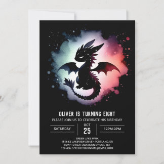 Mairytale Dragon Geburtstag individuell anpassbar Einladung
