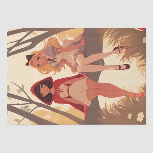 Mairytale Friends Little Red Riding Hood & Alice Seidenpapier (Vorderseite)