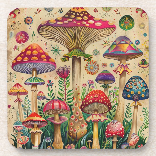 Mairytale Mushrooms Getränkeuntersetzer (Vorderseite)