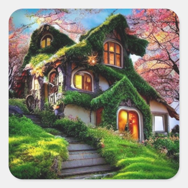 Mairytale Mysterious House Square Sticker (Vorderseite)