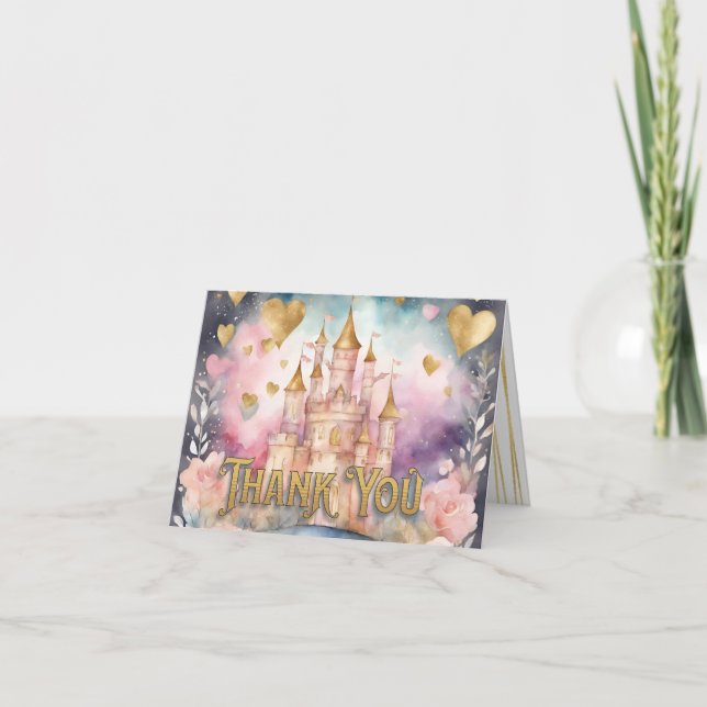 Mairytale Princess Baby Dusche Dankeskarte (Vorderseite)