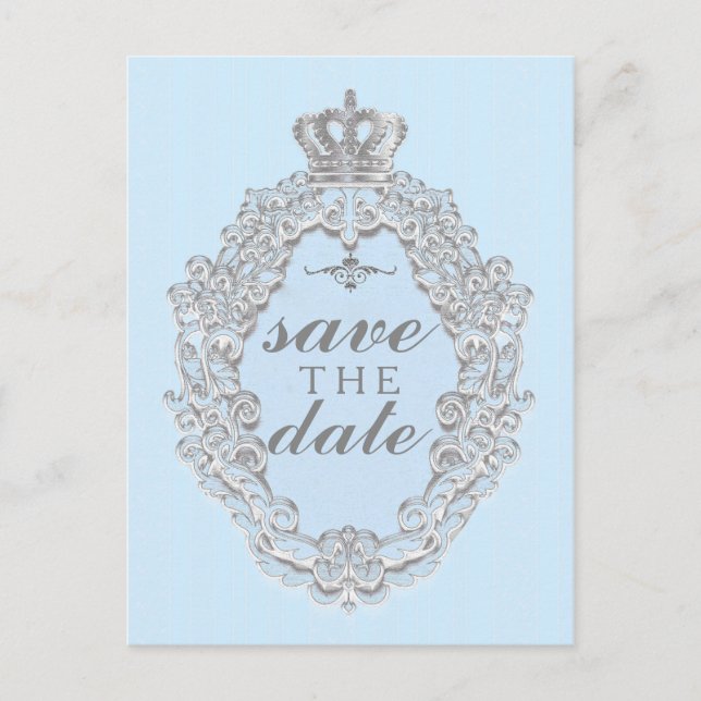Mairytale Vintag Blue Royal RETT DATE Postkarte (Vorderseite)