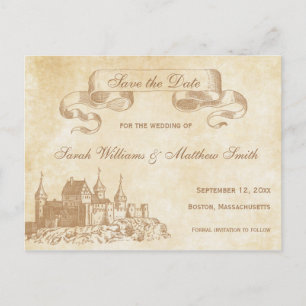 Mairytale Wedding Save the Date Postcard Ankündigungspostkarte