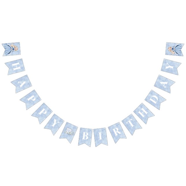 Mairytale Winter Snow Princess Geburtstag | Blonde Wimpelkette (Alle)