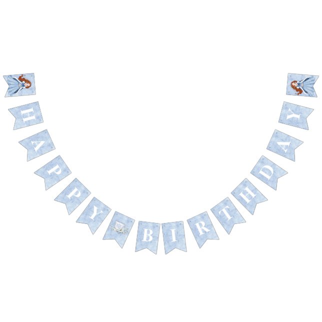 Mairytale Winter Snow Princess Geburtstag | Rotes  Wimpelkette (Alle)